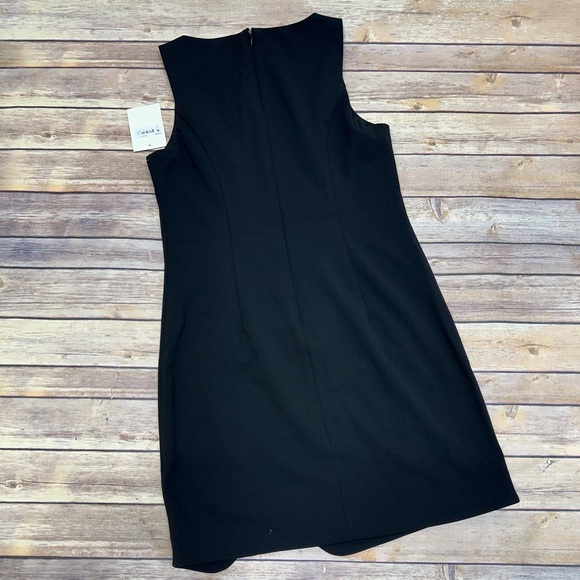 DONNA MORGAN Sleeveless Curved Hem Sheath Minidress Black size 6 - Picture 3 of 6